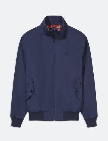 Fred Perry Neuauflagen Harrington Jacke (Made in UK) - Marine-Blau