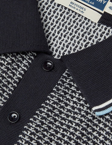 Fred Perry Texture Knit Shirt - Navy