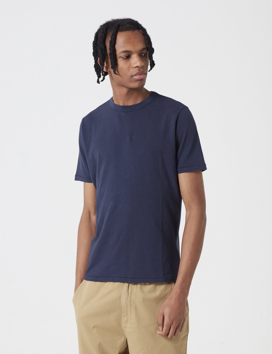 Les Basics Le Crew T-Shirt - Navy Blue