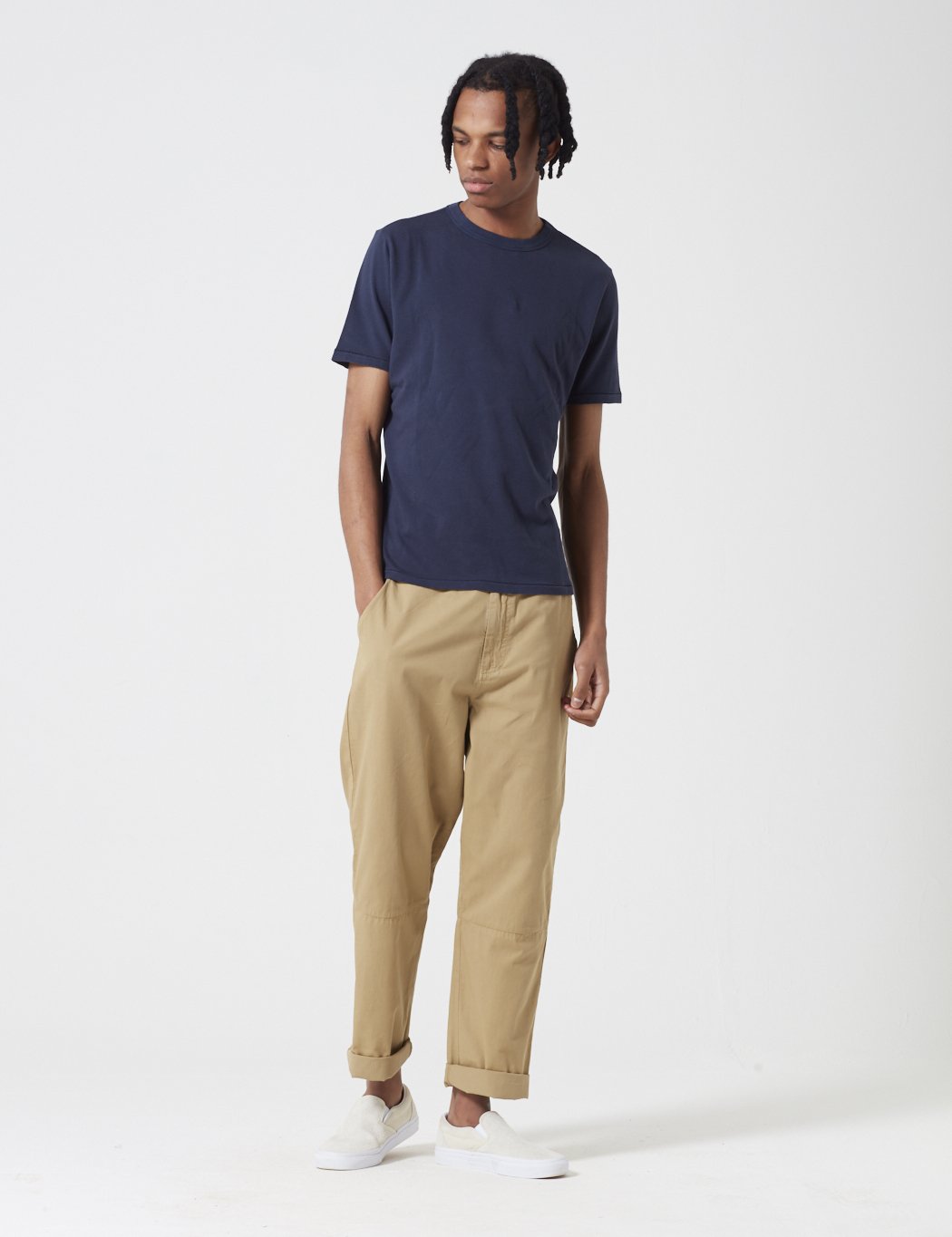 Les Basics Le Crew T-Shirt - Navy Blue