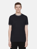 Fred Perry mit Doppelstreifen T-Shirt - Marine-Blau