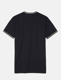 Fred Perry mit Doppelstreifen T-Shirt - Marine-Blau