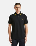 Fred Perry mit Doppelstreifen-Polo-Hemd - Schwarz / New Yellow