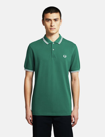 Fred Perry mit Doppelstreifen-Polo-Hemd - Raf Grün