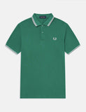 Fred Perry mit Doppelstreifen-Polo-Hemd - Raf Grün