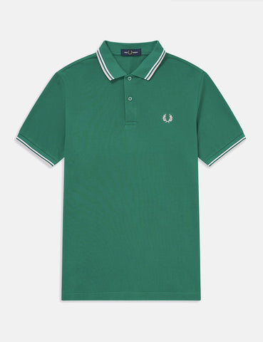 Fred Perry mit Doppelstreifen-Polo-Hemd - Raf Grün