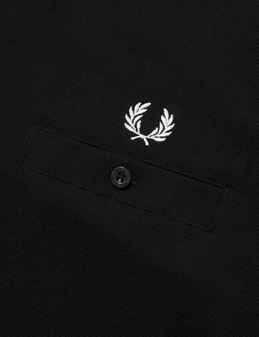 Fred Perry mit Taschen Pique T-Shirt - Schwarz