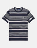 Fred Perry Streifen-T-Shirt - Marine-Blau