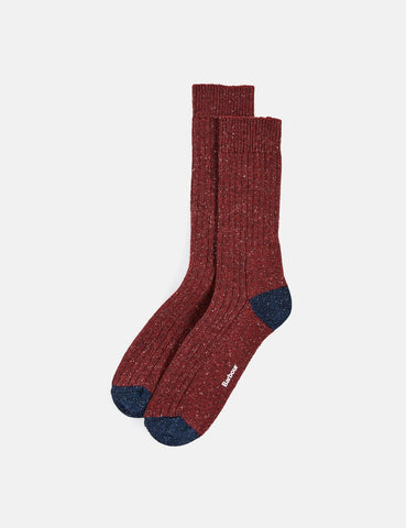 Barbour Houghton Socke - Rot / Marineblau