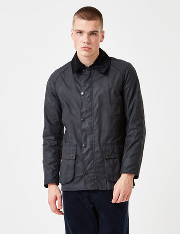 Barbour Ashby Wax Jacket - Marine-Blau