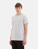 Norse Projects Niels Klassische Streifen-T-Shirt - Hellgrau Melange