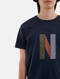 Norse Projects Niels Layer-Logo T-Shirt - Dark Navy