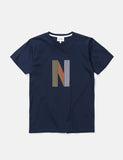 Norse Projects Niels Layer-Logo T-Shirt - Dark Navy