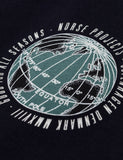 Norse Projects Niels Globe-Logo-T-Shirt - Dark Navy