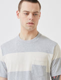 Norse Projects Johannes Block Streifen-T-Shirt - Hellgrau Melange