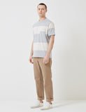 Norse Projects Johannes Block Streifen-T-Shirt - Hellgrau Melange