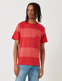 Norse Projects Johannes Block Streifen-T-Shirt - Askja Red