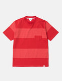 Norse Projects Johannes Block Streifen-T-Shirt - Askja Red