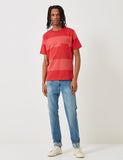 Norse Projects Johannes Block Streifen-T-Shirt - Askja Red