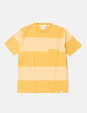 Norse Projects Johannes Block Streifen-T-Shirt - Sunwashed Gelb