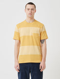 Norse Projects Johannes Block Streifen-T-Shirt - Sunwashed Gelb