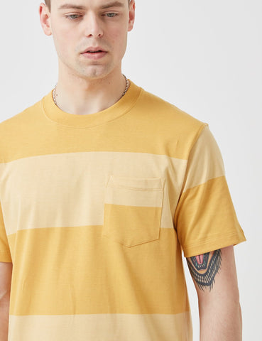 Norse Projects Johannes Block Streifen-T-Shirt - Sunwashed Gelb