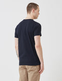 Norse Projects Niels Multi-Logo-T-Shirt - Dark Navy Blau