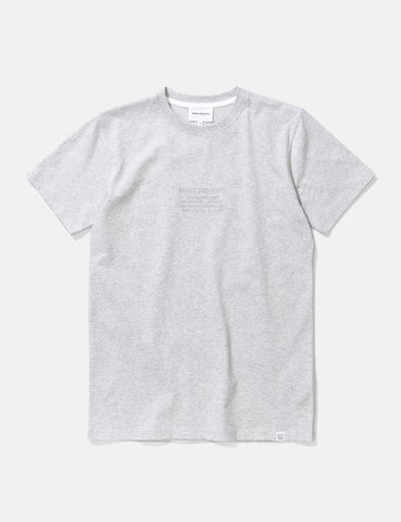 Norse Projects Niels-Center-Logo-T-Shirt - Hellgrau Melange