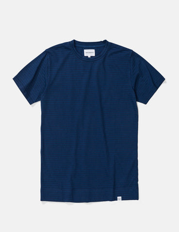 Norse Projects Niels Indigo-Streifen-T-Shirt - Indigo