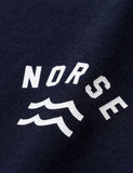 Norse Projects Niels Ivy Wave-Logo-T-Shirt - Dark Navy Blau