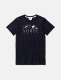 Norse Projects Niels Mountains T-Shirt - Dark Navy Blau