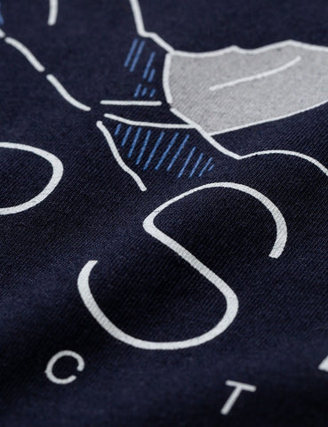 Norse Projects Niels Mountains T-Shirt - Dark Navy Blau