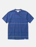 Norse Projects Johannes Dünne Streifen-T-Shirt - Blau Dämmerung