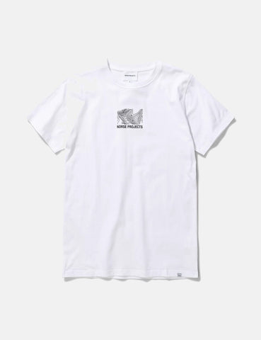 Norse Projects Niels Klein Topo-Logo-T-Shirt - Weiß