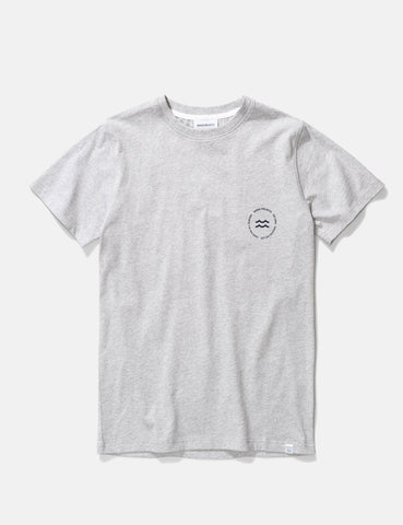 Norse Projects Niels Wave-Emblem-T-Shirt - Hellgrau Melange