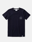 Norse Projects Niels Wave-Emblem-T-Shirt - Dark Navy Blau