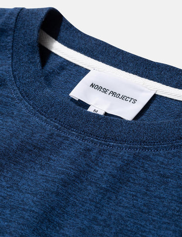 Norse Projects Niels Organic Mouline T-Shirt - Indigo Blue