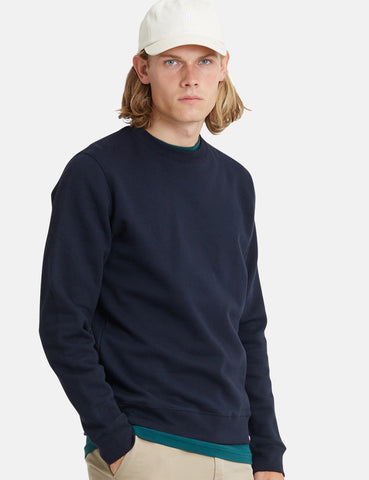 Norse Projects Vagn Klassisches Sweatshirt - Dunkelmarineblau