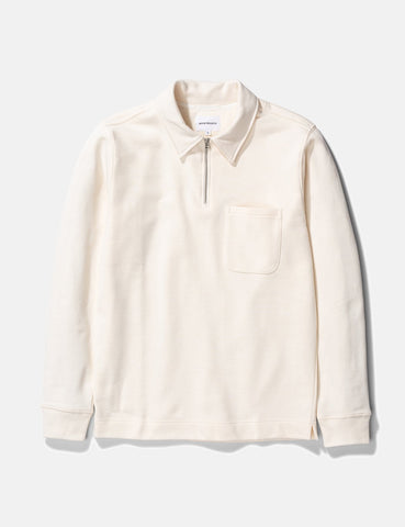 Norse Projects Jorn Half Zip Sweatshirt (Easy 330gsm Baumwolle) - Ecru