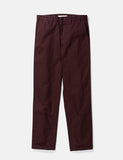 Norse Projects Aros Schweres Chino (Regular) - Aubergine Braun