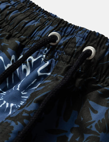 Norse Projects Hauge Blumen-Druck-Badeshorts - Dämmerung Blau