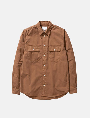 Norse Projects Villads Licht Twill Oberhemd - Ente Brown