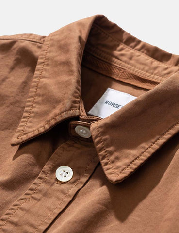 Norse Projects Villads Licht Twill Oberhemd - Ente Brown