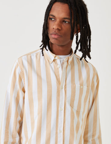 Norse Projects Anton Breitstreifen Oxford Shirt - Sunwashed Gelb