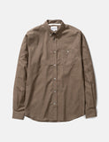 Norse Projects Anton Brushed Flanellhemd - Buche Grün