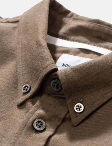 Norse Projects Anton Brushed Flanellhemd - Buche Grün