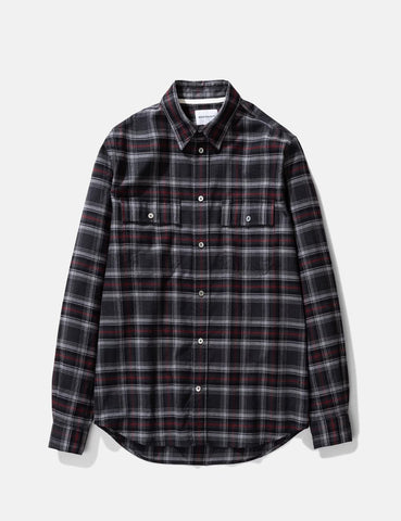 Norse Projects Villads rauter Flanell Karohemd - Mulberry Red