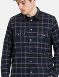 Norse Projects Villads rauter Flanell Karohemd - Dark Navy Blue Check