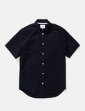 Norse Projects Osvald Seersucker SS Shirt - Dark Navy