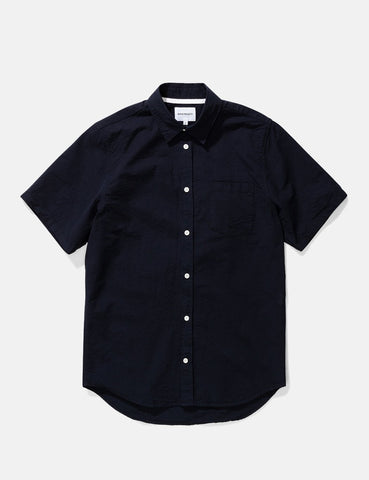 Norse Projects Osvald Seersucker SS Shirt - Dark Navy